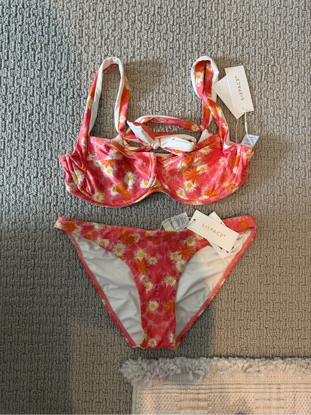 L*Space Pink Floral Bikini Set